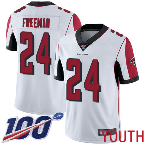 Atlanta Falcons Limited White Youth Devonta Freeman Road Jersey NFL Football #24 100th Season Vapor Untouchable